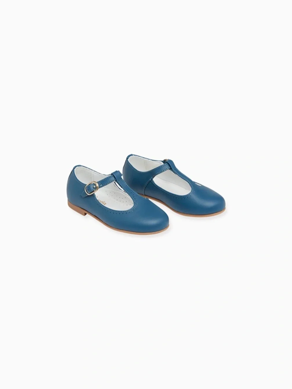 La Coqueta Cobalt Blue Leather T-Bar Mary Jane Shoes EU 27 US 10